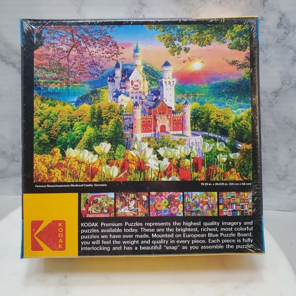 Kodak Puzzle 1000 Piece Famous Neuschwanstein Medieval‎ Castle Germany Sealed